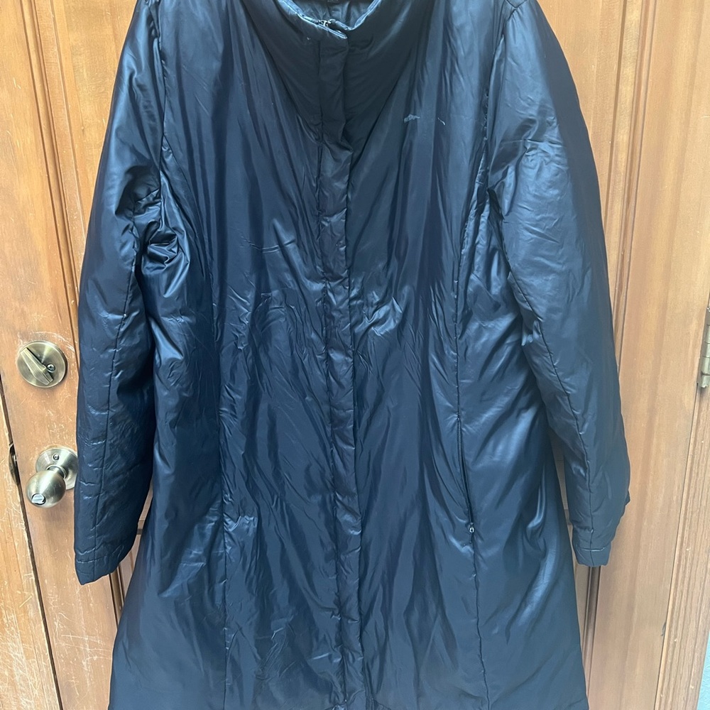 Eileen Fisher XL Black Down Puffer Coat